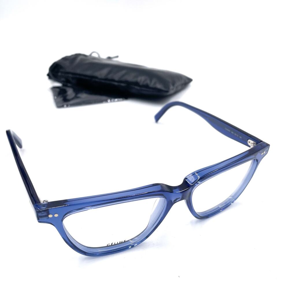 Celine Eyeglasses Blue Crystal Frames Full Rim Square Optical CL50009I